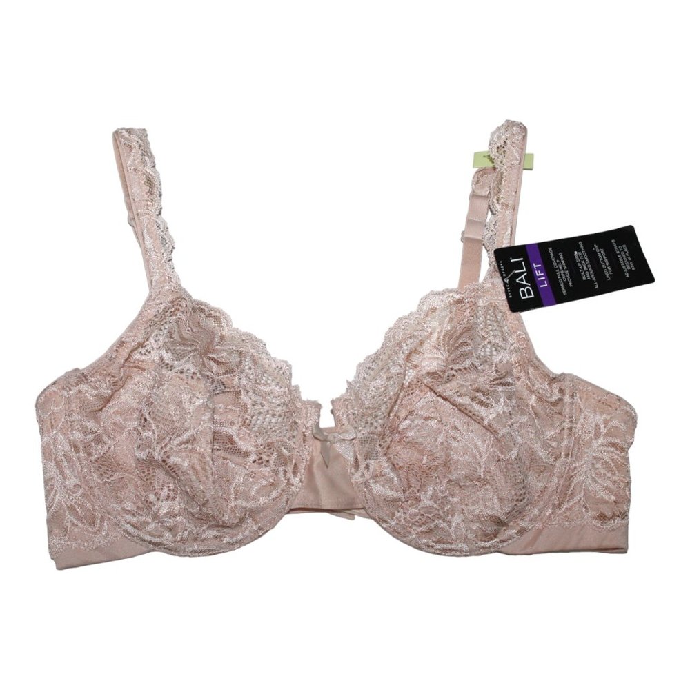 Bali Lift Bra 38B Wireless Champagnes Seamed Full Coverage